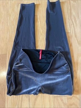 Spanx gray Velvet Leggings size XL